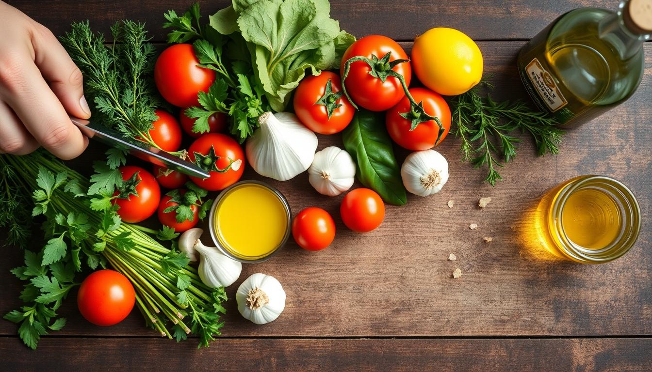 Home cook getting ingredients ready in the kitchen